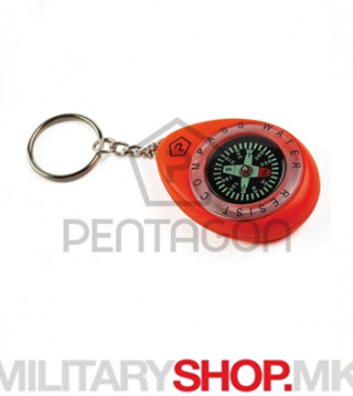 Привезок за клучеви со компас Pentagon во црвена боја